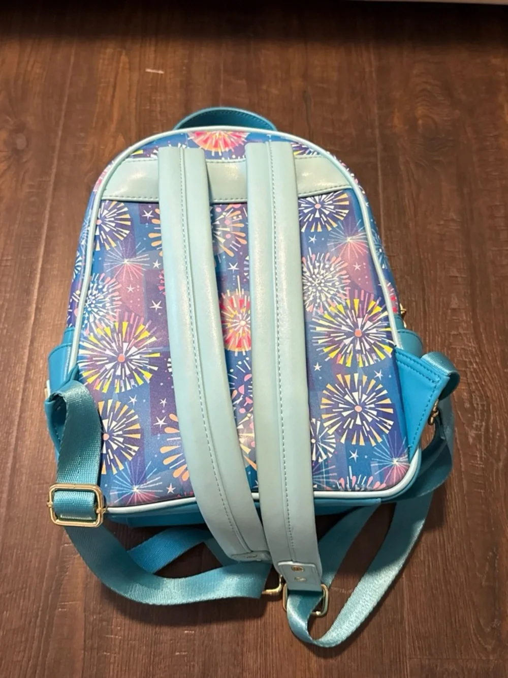 Loungefly Blue Multicolor Disney Park Icons Mini Backpack